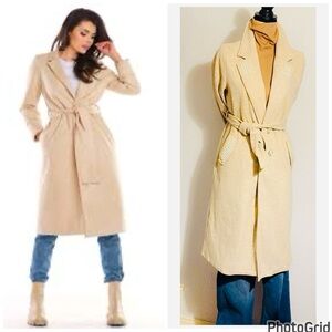 Chocolate Embellished Belted Open Coat